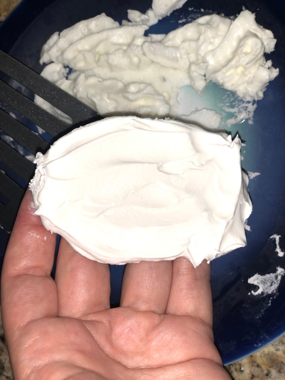 Scoop of thawed Cool Whip for an alternate option in case you don't have a silicone mold to use