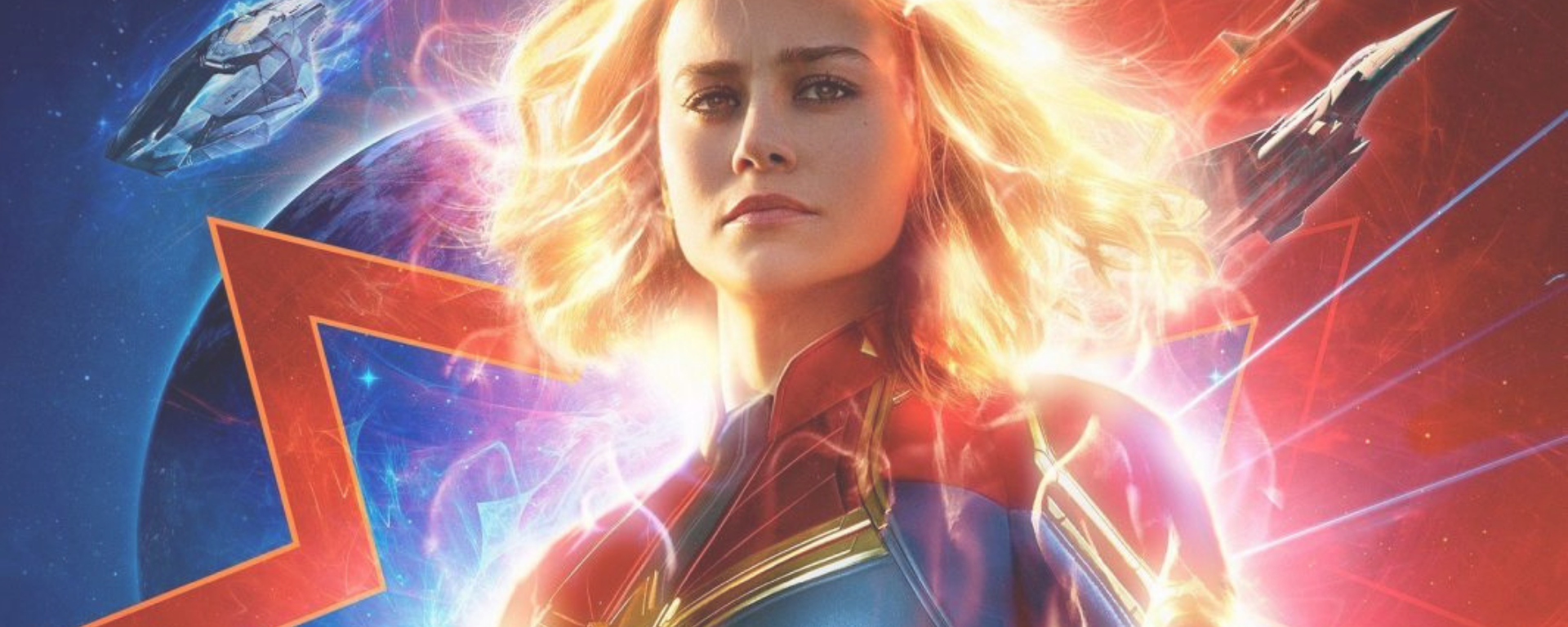 Captain Marvel poster of Brie Larson