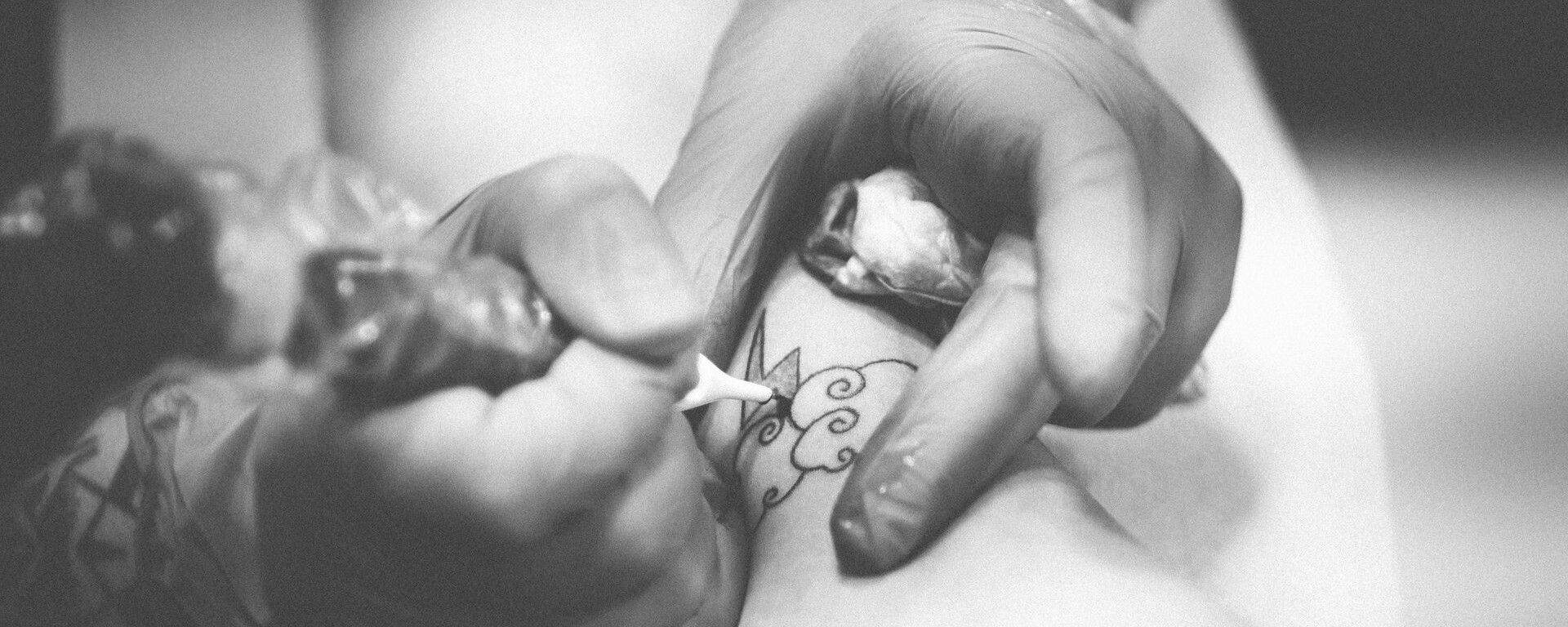 Closeup of tattooing on an arm