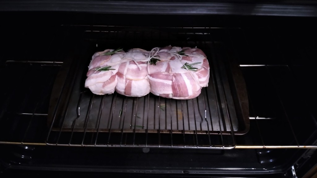 Place the roast on a grill rack over a baking pan in the oven. 