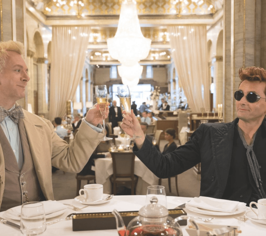Michael Sheen and David Tennant star in Neil Gaiman's "Good Omens"