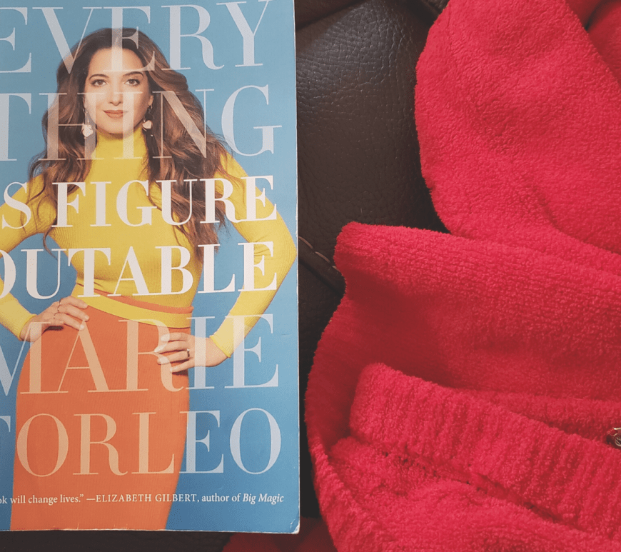 Marie Forleo's book and a scarf