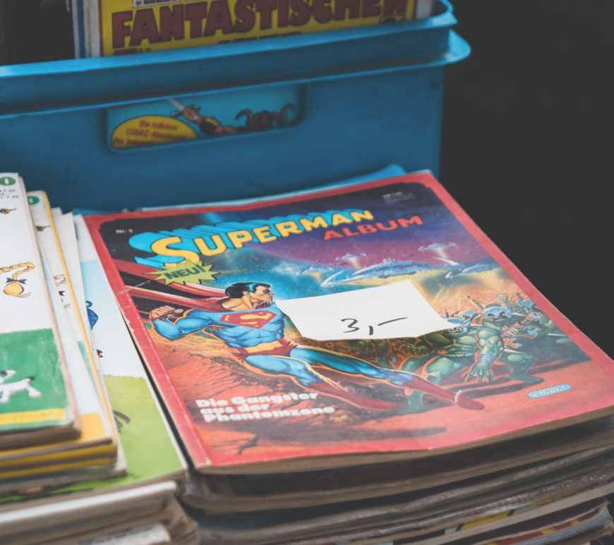 Stack of comic books