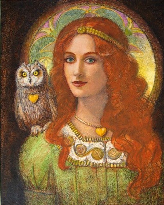 Athena with owl print