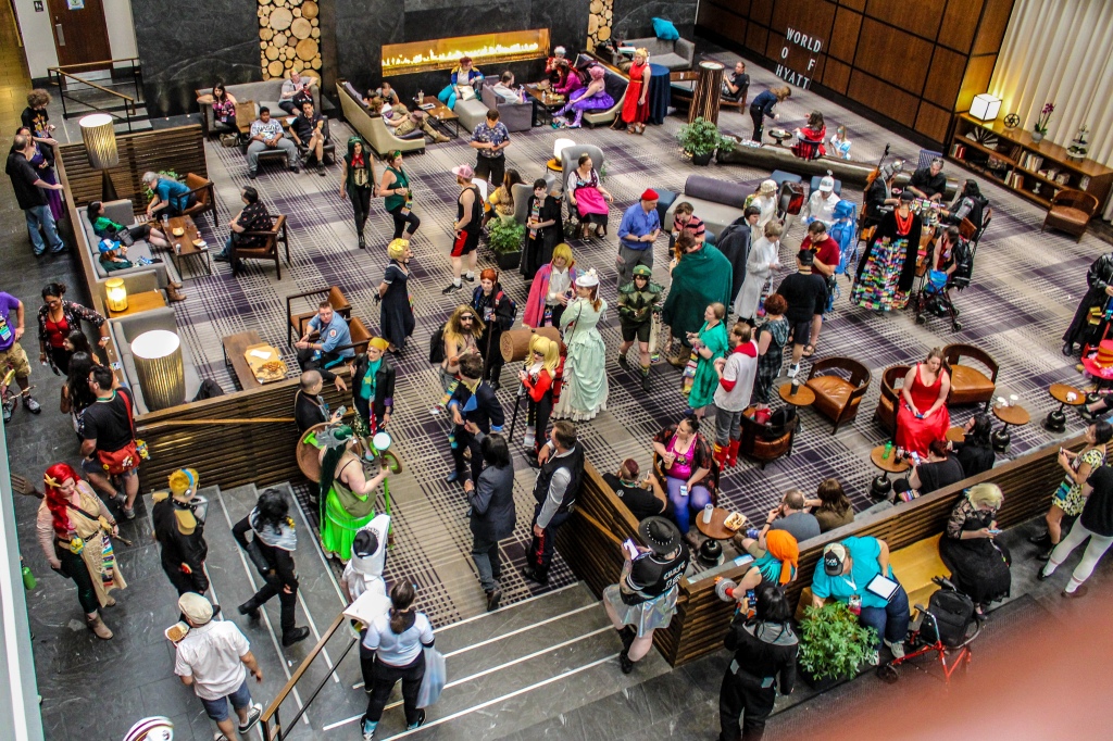 Group shot of cosplayers gathered at CONVergenceCon 2019