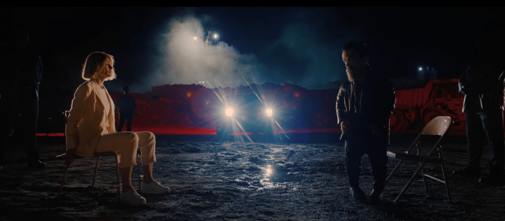 Peter Dinklage's character confronts Rosamund Pike's Marla Grayson in "I Care A Lot"