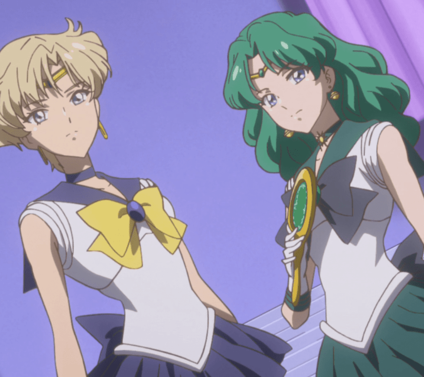 Sailor Uranus and Sailor Neptune in "Sailor Moon Crystal."