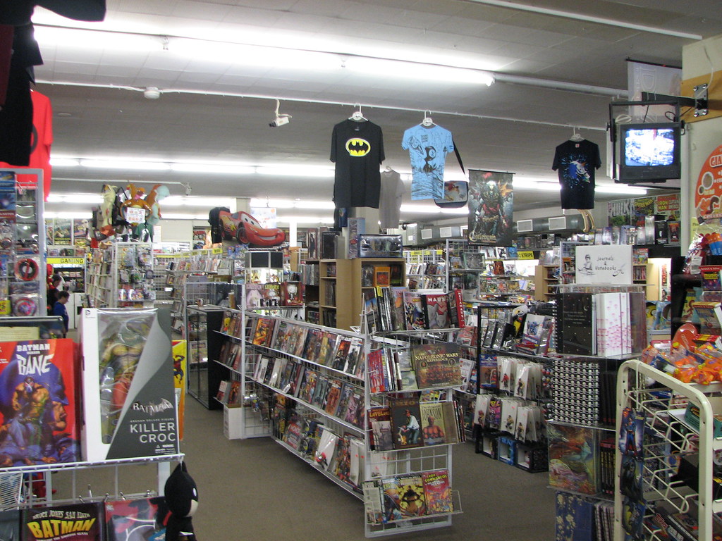 Inside Harrison's Comics store in Salem, MA