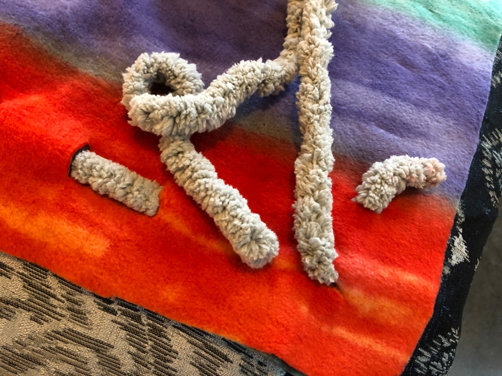 Yarn on fleece fabric