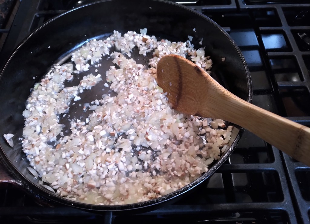 Pan fry your onions and minced garlic