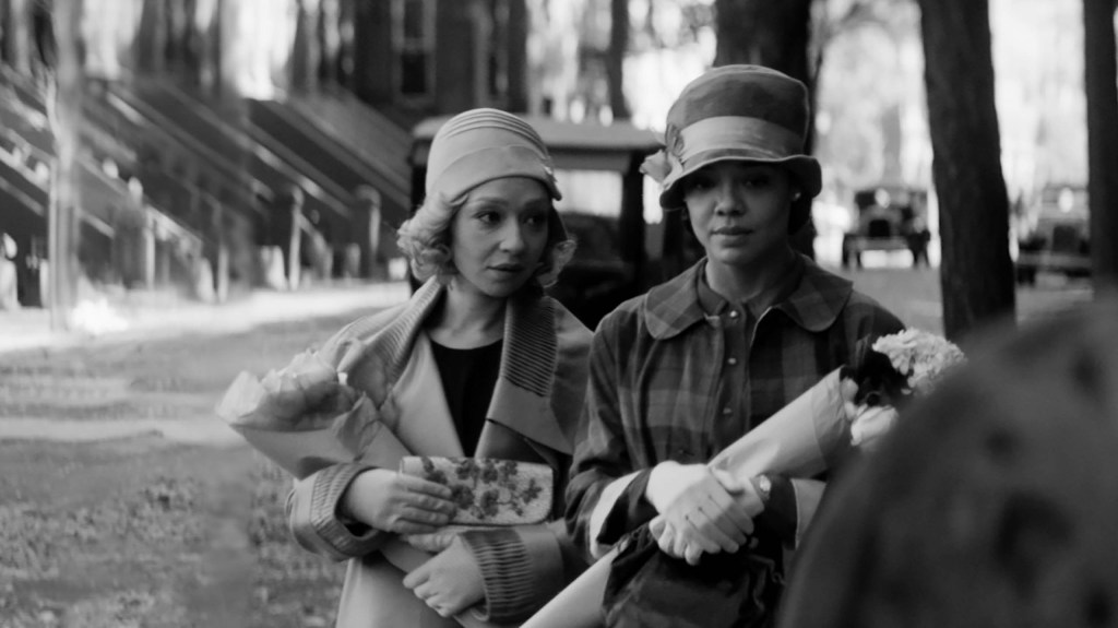 Ruth Negga and Tessa Thompson as Clare and Irene respectively in Rebecca Hall's Passing